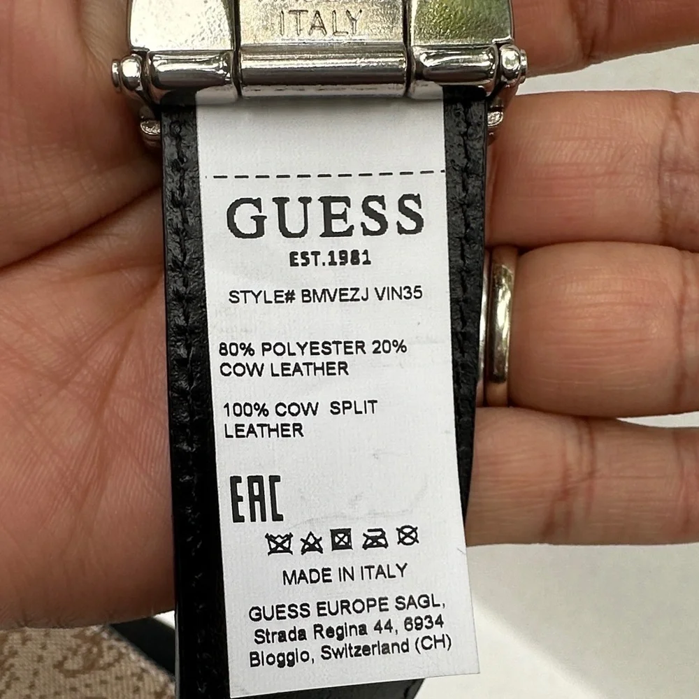 New Guess Tan and Black Men's Belt Bag SZ M
